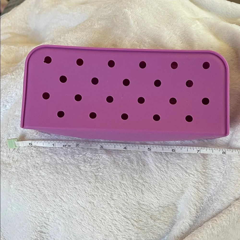 Purple or green silicone Pencil Pouch holds croc jibbetz shoe charms nwt